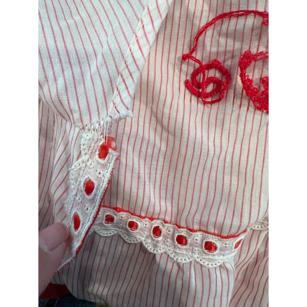 Vintage 60s 70s Kittens by Katz Long Candy Stripe Nightgown - Picture 6 of 8